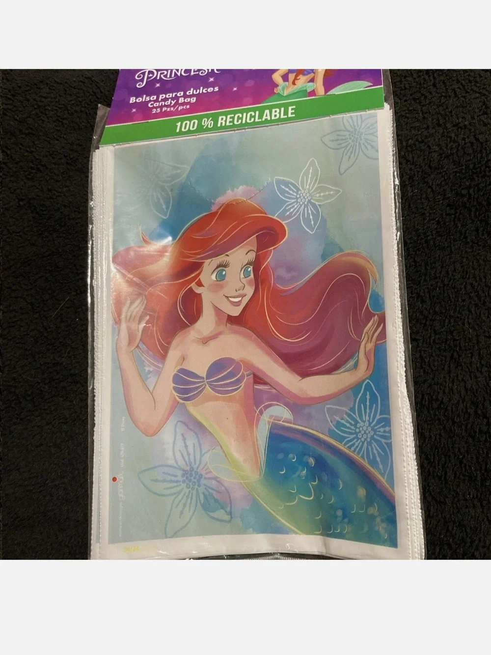 Ariel Candy Bags - green & teal Little Mermaid Party Favor Bags (25 pcs)